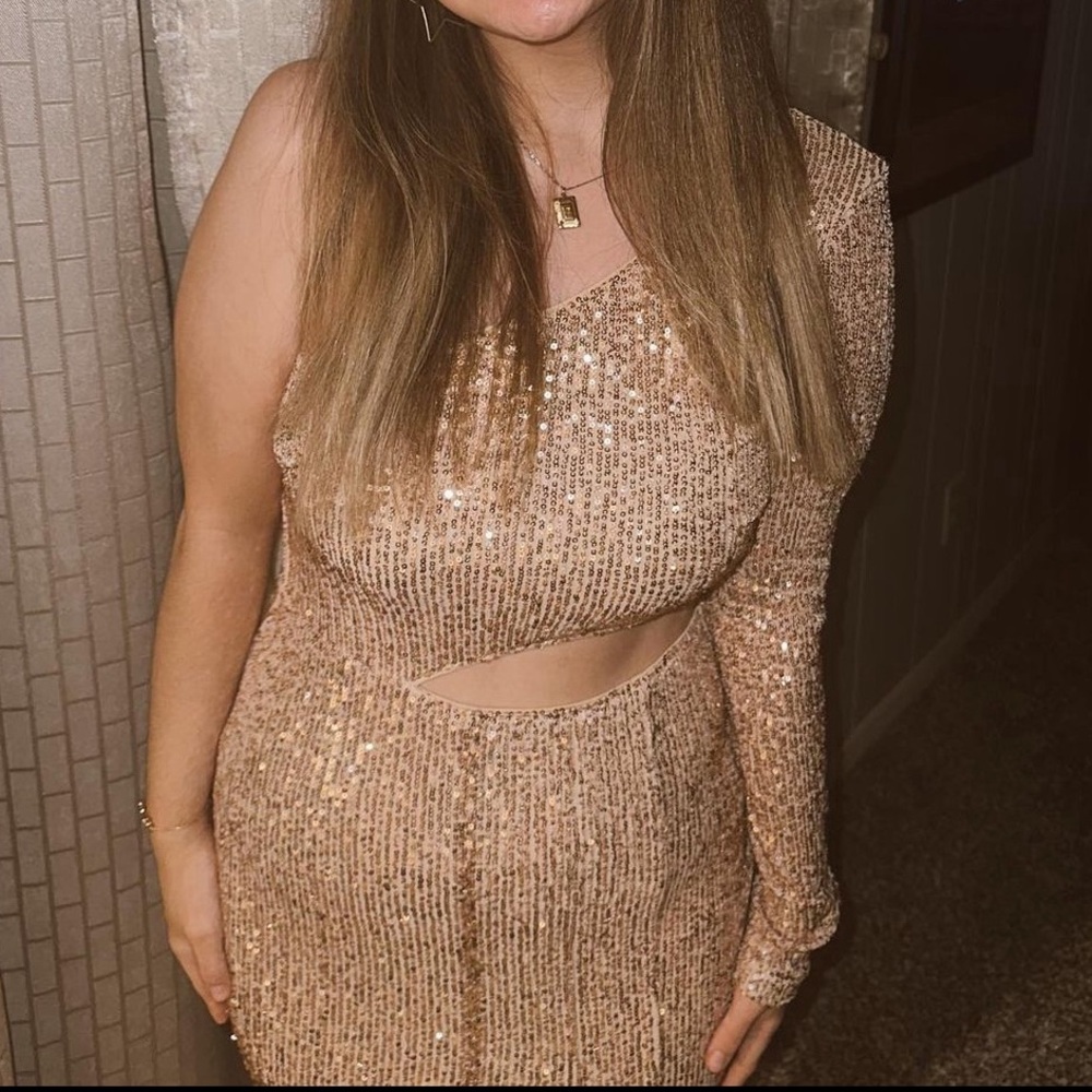 Tan/Nude Privy Party Dress Medium